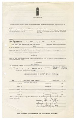 Lot 101 - Free 1970 McIlroys Swindon Performance Contract (UK)