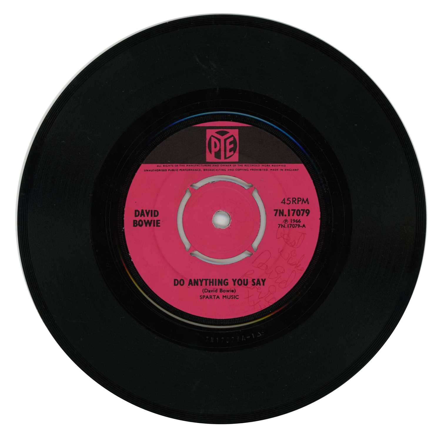 Lot 15 - David Bowie Autographed Do Anything You Say Single (UK)