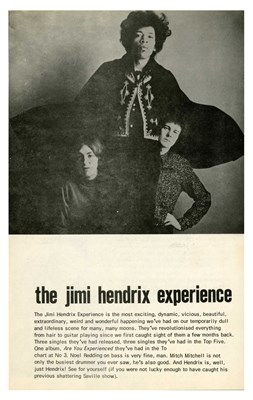 Lot 32 - The Jimi Hendrix Experience 1967 Saville Theatre Concert Programme & Ticket Stub (UK)