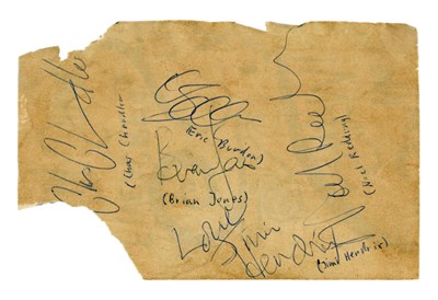 Lot 33 - The Jimi Hendrix Experience, Brian Jones & Eric Burdon 1967 London Autographs (UK)