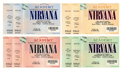 Lot 48 - Nirvana 1994 Brixton Academy Cancelled Concert Tickets (UK)