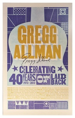 Lot 114 - Gregg Allman Signed 2013 40 Years Of Laid Back Tour Poster (USA)