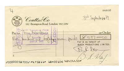 Lot 64 - Queen 1979 Signed Coutts & Co London Cheques (UK)