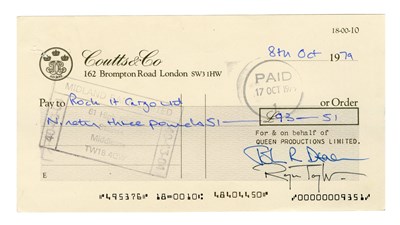 Lot 64 - Queen 1979 Signed Coutts & Co London Cheques (UK)