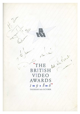 Lot 75 - Brian May & Roger Taylor 1986 Autographed British Video Awards Programme (UK)