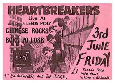 Lot 116 - Heartbreakers & Slaughter & The Dogs 1977 Leeds Polytechnic Concert Handbill (UK)