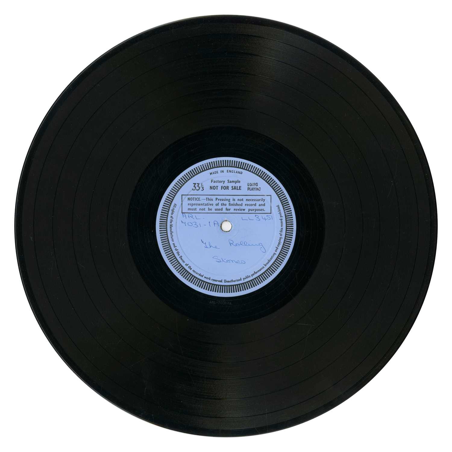 Lot 83 - Rolling Stones Collection Of Original Factory Sample Test Pressing LPs (UK)