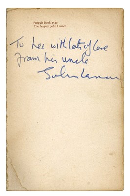 Lot 134 - John Lennon 1966 Autographed Book & Trophy Presented To Lee Montague (Spain)