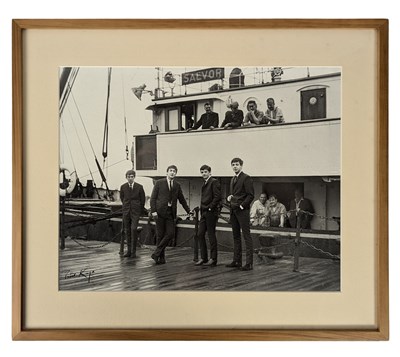 Lot 159 - The Beatles SS Salvor Mersey Docks Peter Kaye Signed 1980s Print (UK)