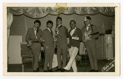 Lot 161 - Rory Storm & The Hurricanes 1962 Butlins Holiday Camp Photograph With Ringo Writing on Reverse (UK)