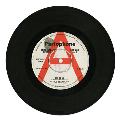 Lot 169 - Billy J Kramer A Label Parlophone Demonstration Records (UK)