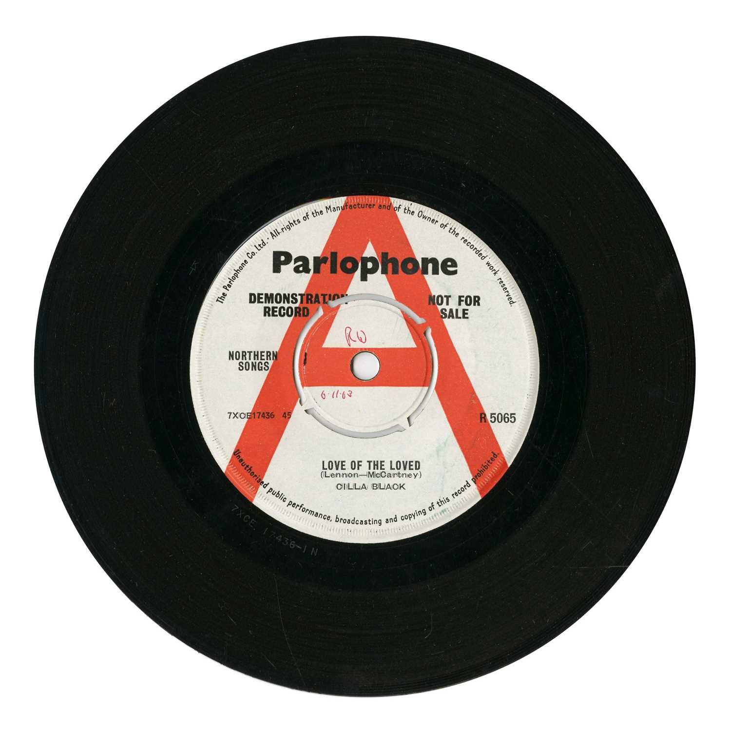 Lot 171 - Cilla Black A Label Parlophone Demonstration Records (UK)