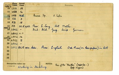 Lot 186 - Paul McCartney & George Harrison Liverpool Institute Documents (UK)