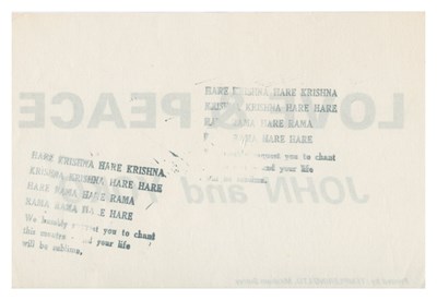 Lot 209 - John Lennon & Yoko Ono 1969 Love & Peace Flyer (UK)