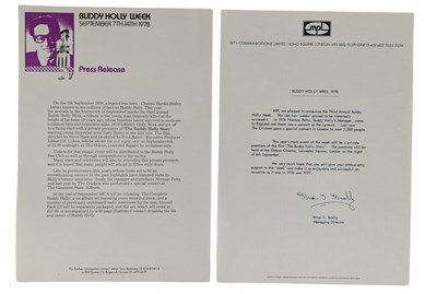 Lot 224 - Buddy Holly Week 1978 Promotional Press Kit (UK)