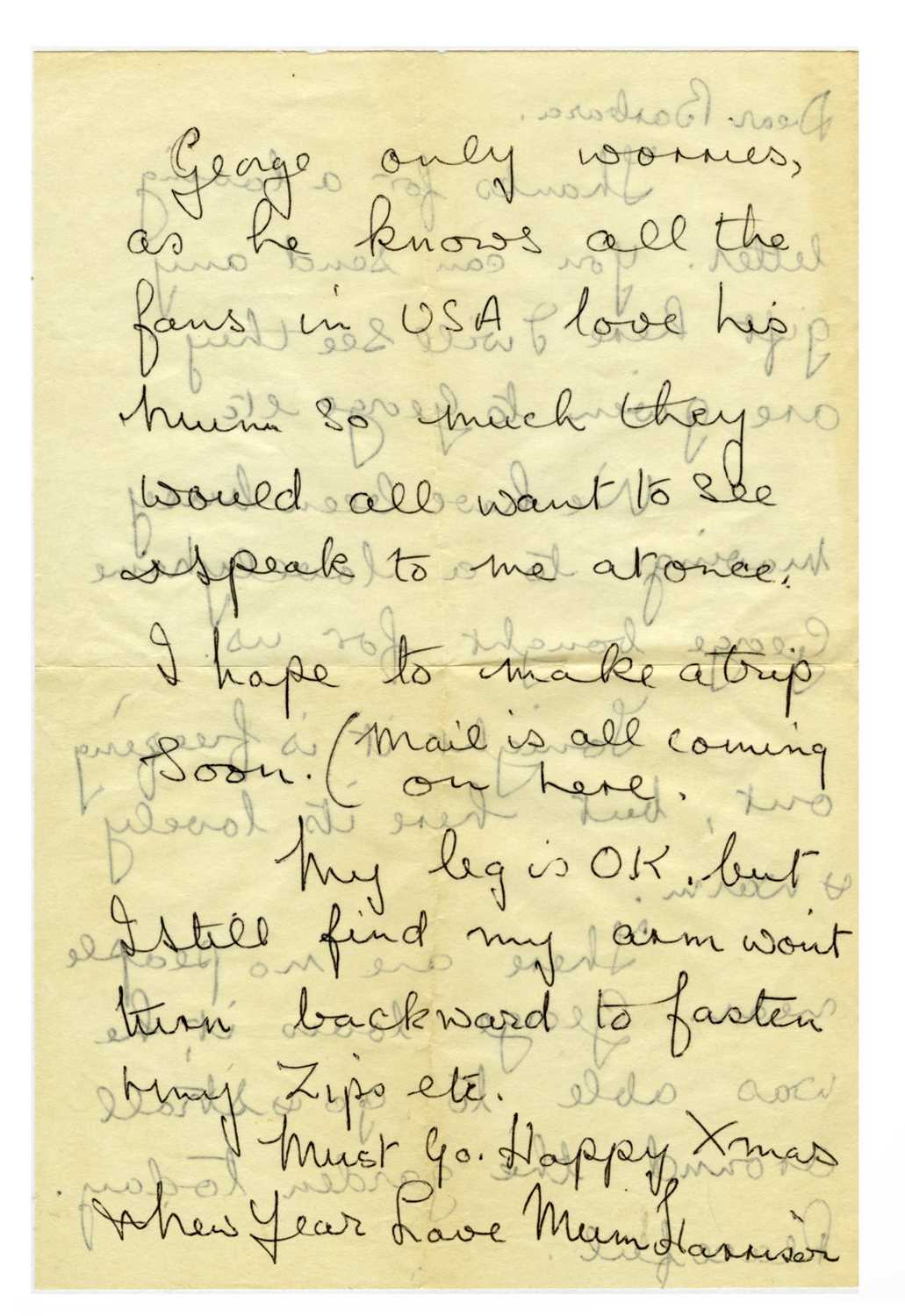Lot 242 - Louise Harrison 1965 Handwritten Letter To A Fan With Photographs (UK)