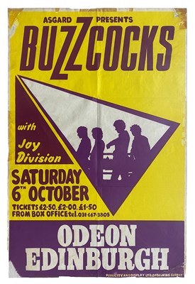 Lot 158 - The Buzzcocks & Joy Division 1979 Edinburgh Concert Poster & Ticket Stub (UK)