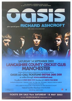 Lot 202 - Oasis 2002 Lancashire County Cricket Club Concert Poster (UK)