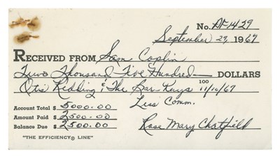 Lot 205 - Otis Redding 1967 Ridglea Country Club Texas Performance Contract (UK)