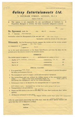 Lot 221 - Pink Floyd 1968 Liverpool Stadium Draft Performance Contract (UK)