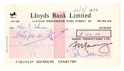 Lot 227 - Queen Signed Cheque Collection (UK)