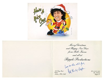 Lot 297 - Bill Wyman Handwritten Ripple Productions Christmas Card (UK)