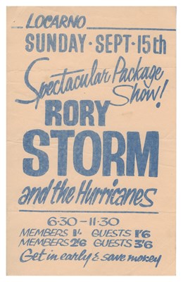 Lot 311 - Rory Storm & The Hurricanes 1963 Locarno Concert Handbill Flyer (UK)