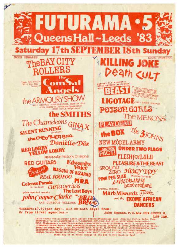 Lot 338 - The Smiths Futurama Festival 1983 Handbill & Ticket (UK)