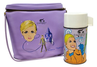 Lot 364 - Twiggy 1967 Aladdin Industries Vinyl Lunch Bag & Thermos (USA)