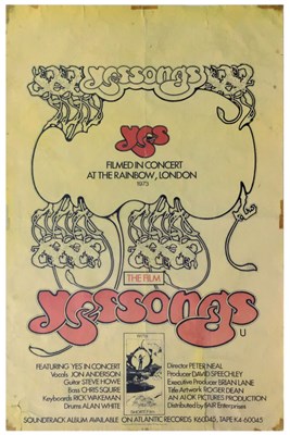 Lot 399 - Yessongs 1973 Promotional Film Poster (UK)