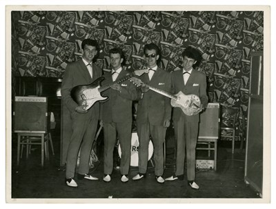 Lot 287 - Johnny Guitar Signed Rory Storm & The Hurricanes Butlin’s Pwllheli Vintage Photograph (UK)