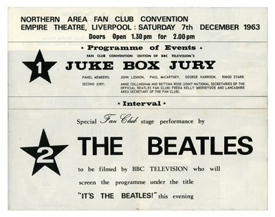 Lot 92 - The Beatles 1963 Northern Area Fan Club Convention Juke Box Jury Programme (UK)