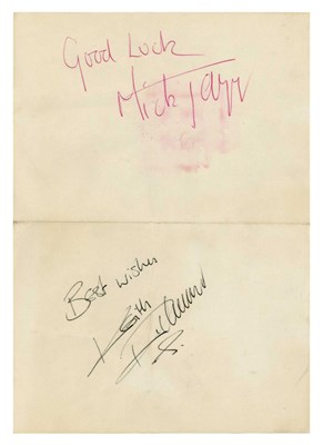 Lot 307A - The Rolling Stones Mick Jagger And Keith Richards 1977 Drugs Bust Autographs Aylesbury (UK)