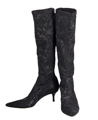 Lot 401 - Olivia Newton-John Owned Black Donald J Pliner Boots (USA)