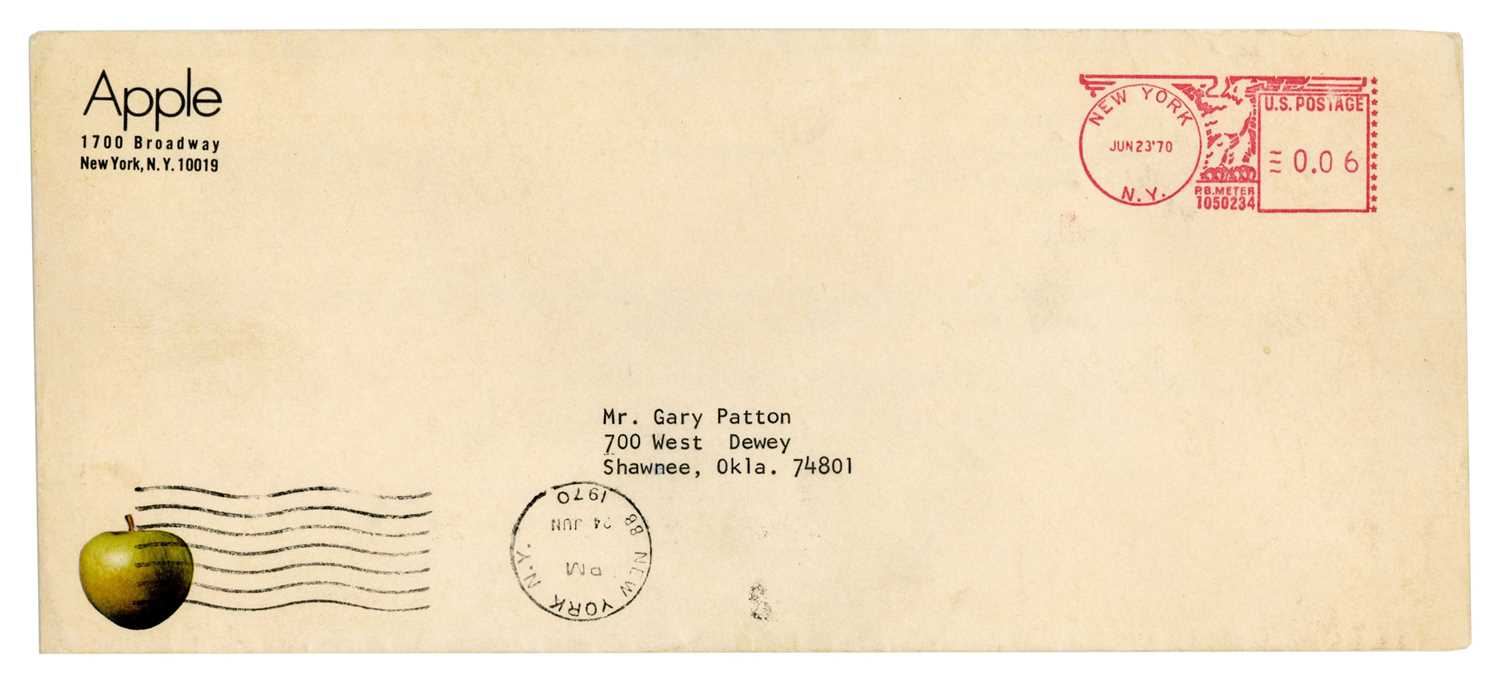 Lot 1 - Apple Music Publishing Company Letter And