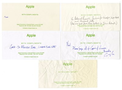 Lot 13 - Apple Productions 1990s Used Compliments Slips (UK)