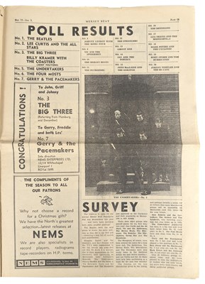 Lot 40 - Mersey Beat Music Paper Volume 2 No 36. The 1963 Beatles Poll Winner's Issue (UK)