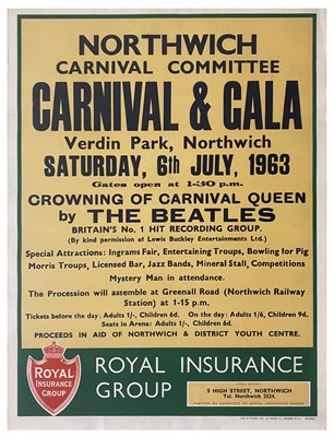 Lot 47 - The Beatles Northwich Carnival 1963 Appearance Poster (UK)