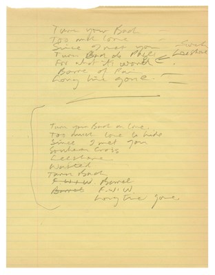 Lot 40 - Graham Nash Handwritten Set List (UK)