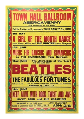 Lot 76 - The Beatles Abergavenny Concert Poster June 1963 (Wales)