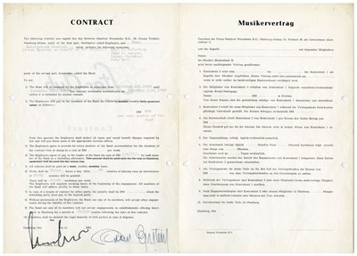 Lot 78 - The Beatles November 1962 Star Club Contract Signed By Brian Epstein & Manfred Weissleder (Germany)