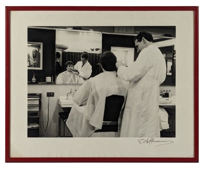 Lot 160 - John Lennon Barber’s Shop Signed Dezo Hoffman Modern Framed Photograph (UK)