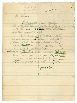 Lot 175 - John Lennon Annotated 1970s Letter In Answer To An Extortion Threat (USA)