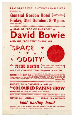 Lot 49 - David Bowie 1969 General Gordon Hotel Gravesend Concert Handbill Flyer (UK)