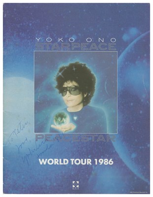 Lot 200 - Yoko Ono & Sean Lennon 1986 Signed Starpeace World Tour Programme (UK)