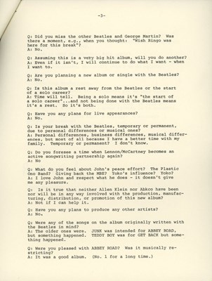 Lot 206 - Paul McCartney McCartney Album Press Release (USA)