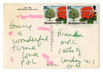 Lot 213 - Linda McCartney Handwritten Postcard (Montserrat)