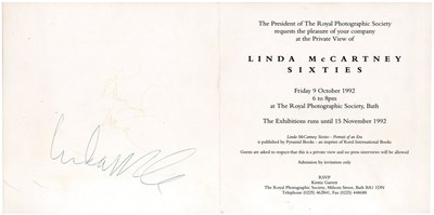 Lot 240 - Paul And Linda McCartney Signed Sixties Photographic Exhibition Invite (UK)