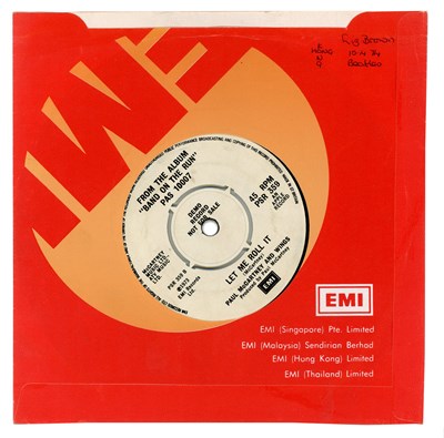 Lot 241 - Paul McCartney 1974 Band On The Run EMI White Label Promotional Demonstration Record PSR 359 (UK)