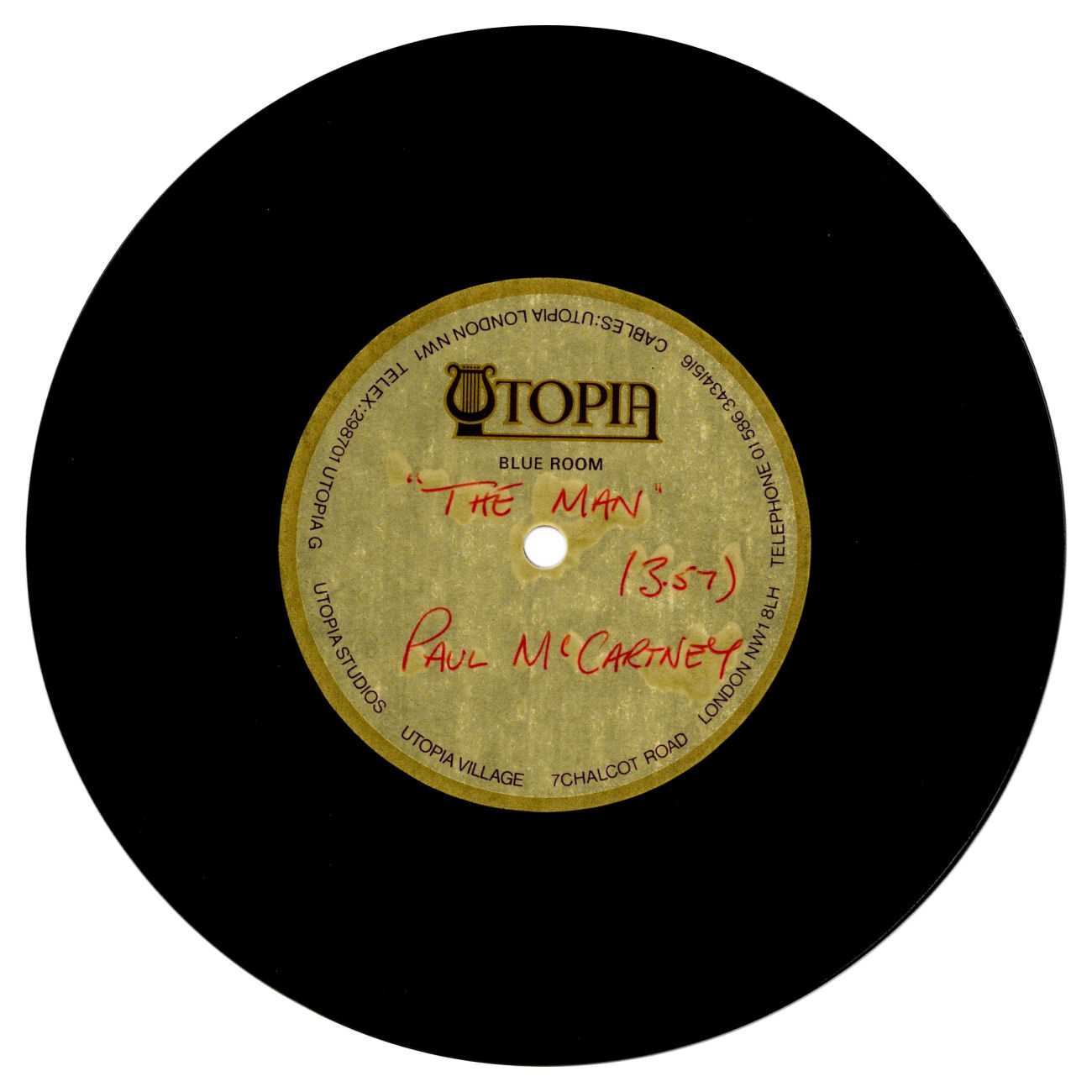 Lot 250 - Paul McCartney Michael Jackson The Man Utopia Studios Acetate Geoff Emerick Collection (UK)